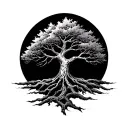 bare tree tattoo design idea