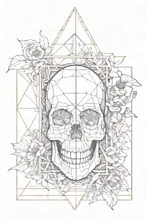 geometric memento mori loyality strzelec tattoo design idea