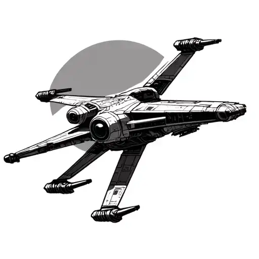 star wars x-wing from front up tattoo design idea