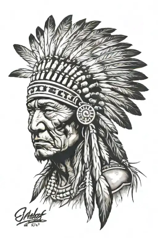 Indian chief tattoo design idea