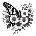 Create me a bouquet of birth flowers the moths areOctober, January, February, July, September, and NovemberOn the bott tattoo design idea