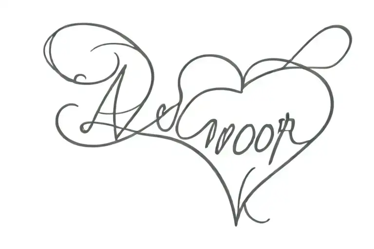 word amor with a heart shape tattoo design idea