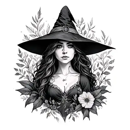 Nature Witch tattoo design idea