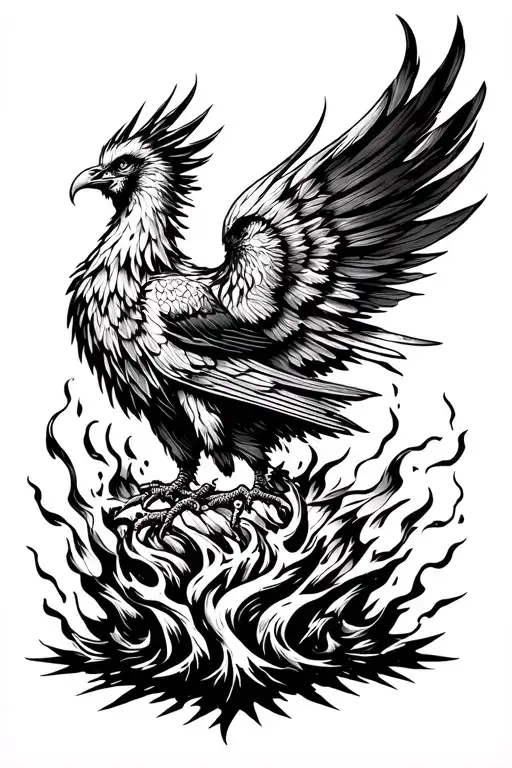 sobriety date into a phoenix rising from ashes tattoo design idea