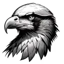 US Army Infantry helmet merging with a majestic bald eagle tattoo design idea