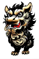 foo dog traditional tattoo design featuring tattoo design idea