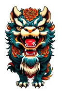foo dog traditional tattoo design featuring tattoo design idea