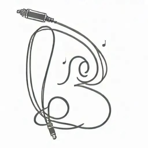 Pure minimalism:A small microphone next to two musical notes, with therepresented only by a delicate, almost a tattoo design idea