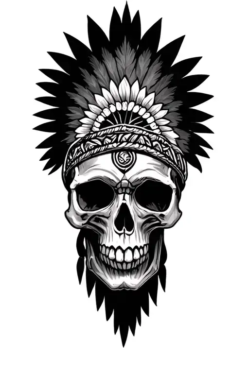 native american skull tattoo design idea