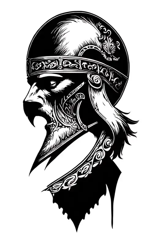 German warrior folklore tattoo design idea
