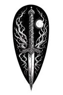 long dagger on the night street tattoo design idea