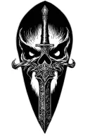 long dagger on the night street tattoo design idea