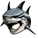 aggressive mako shark skeleton tattoo design idea