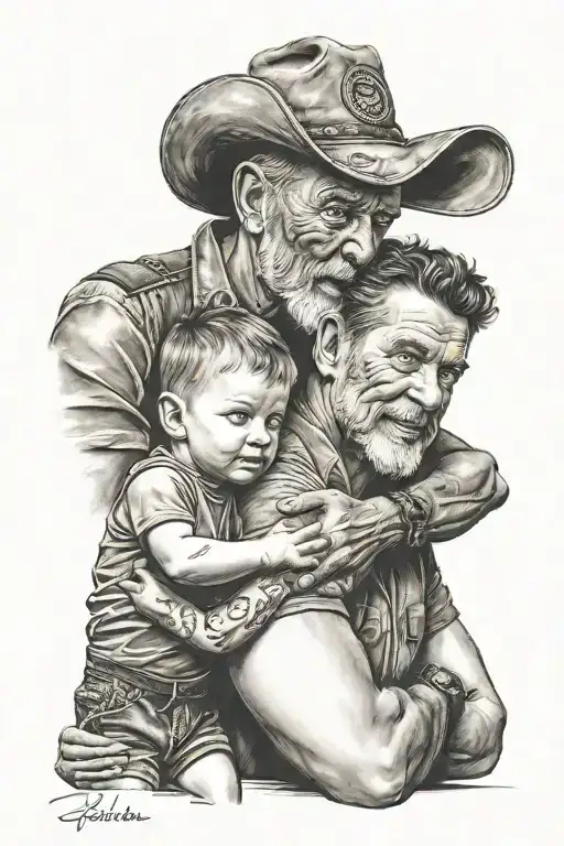 dad and son tattoo design idea