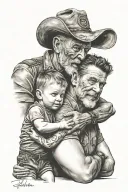 dad and son tattoo design idea
