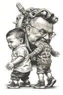 dad and son tattoo design idea