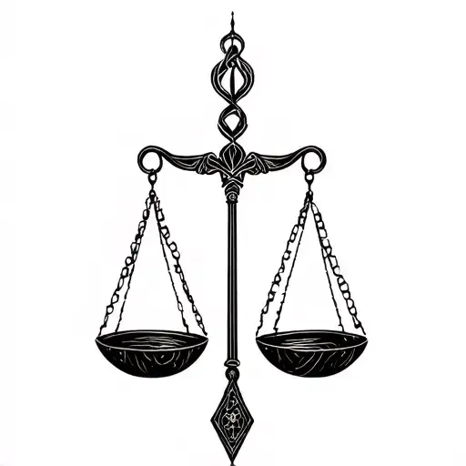 The sign of the zodiac scales on which is good on the one hand, and on the other, war tattoo design idea