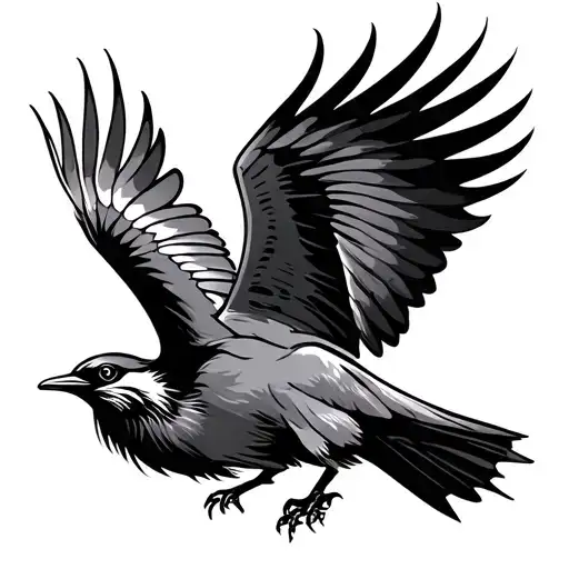 berber bird flying tattoo design idea