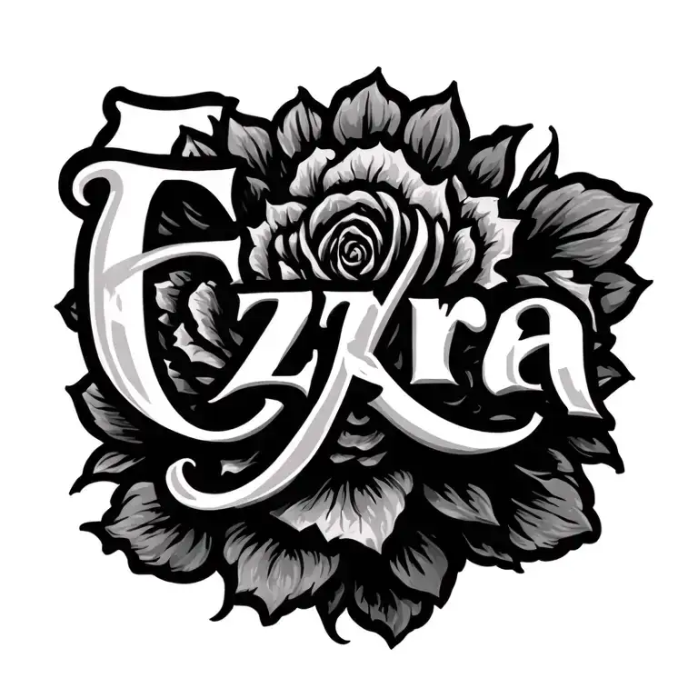 Ezra name tattoo design idea
