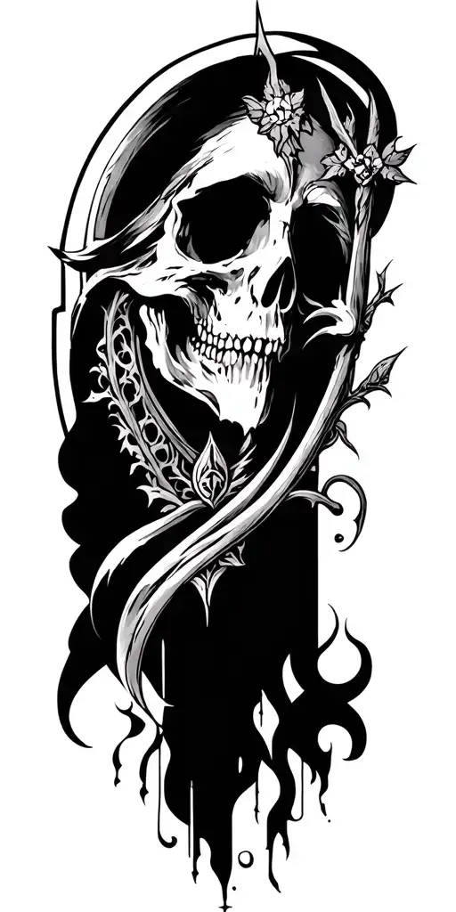gothic biblical tattoo design idea