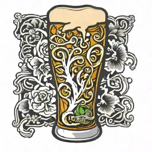 Irish pint glass with foam overflowing tattoo design idea