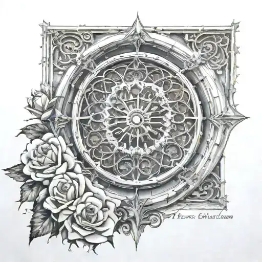 notre dame rose window tattoo design idea