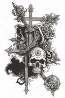 Christianity triumph over paganism tattoo design idea