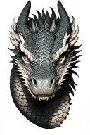 head of a Japanese baby dragon tattoo design idea