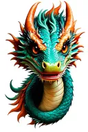 head of a Japanese baby dragon tattoo design idea