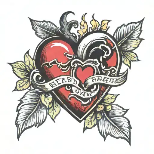 Heart break my heart tattoo design idea
