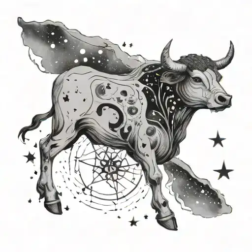 tribute to deceased little sister signed astrological Taurus, with constellation tattoo design idea