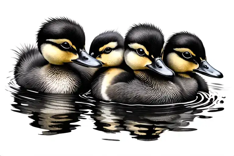 ducklings tattoo design idea