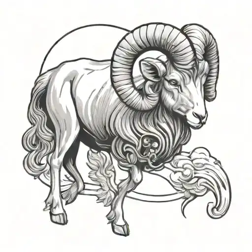 scary aries ram tattoo design idea