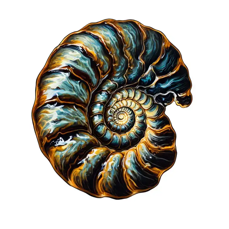 Ammonite tattoo design idea