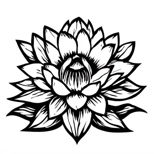lotus and hornet tattoo design idea