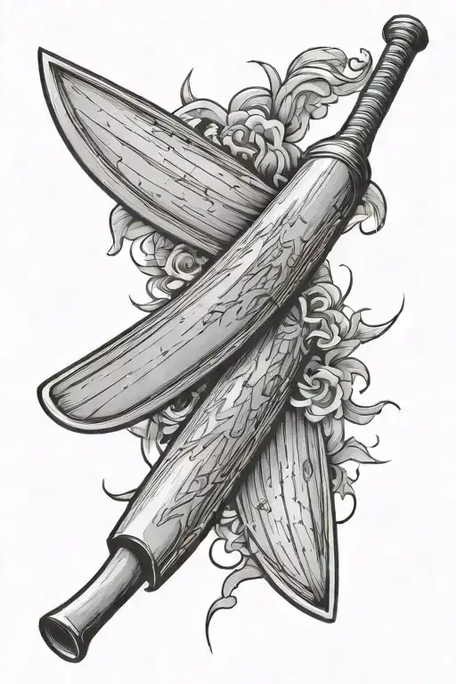 Cricket Bat tattoo design idea