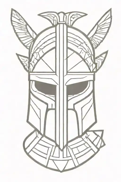 gladiator helmet tattoo design idea