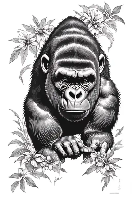 Japanese gorilla tattoo design idea