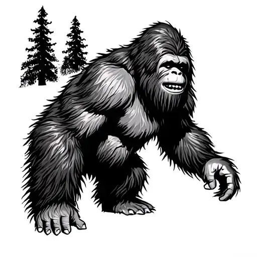 petite sasquatch tattoo design idea