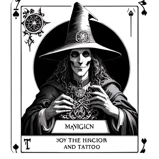 magician tarot card tattoo design idea