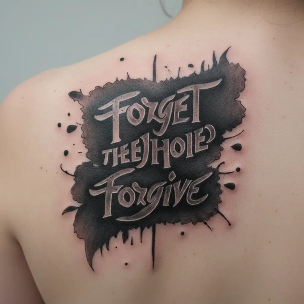 надпись "forget forgive" tattoo design idea