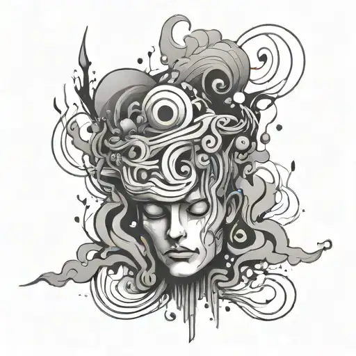 overthinking abstract tattoo design idea