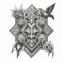 hex totem tattoo design idea