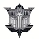 art deco architecture patterns inspired tattoo design idea