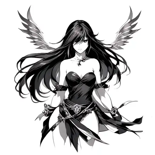 Erza Scarlet anime tattoo design idea