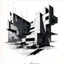 Brutalist tattoo design idea