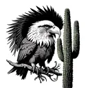 mexican eagle on cactus tattoo design idea