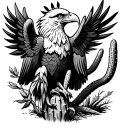 mexican eagle on cactus tattoo design idea