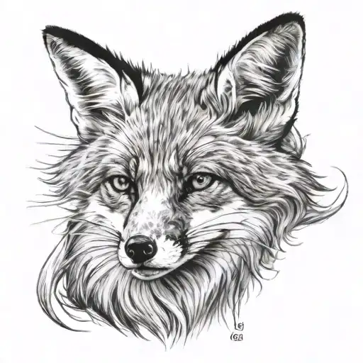 right side fox and left side fox looking tattoo design idea