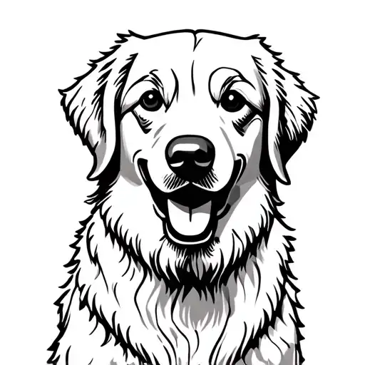 golden retriever lego bricks tattoo design idea